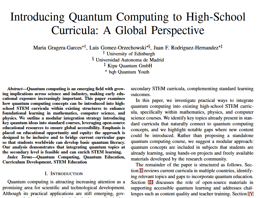 Quantum High-School Curricula