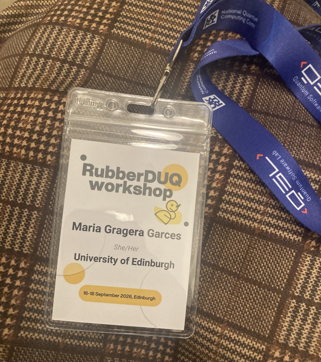 My RubberDUQ workshop name badge, 16-18 September 2026, Edinburgh